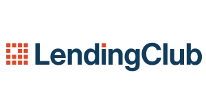 LendingClub logo with orange grid design and blue text.
